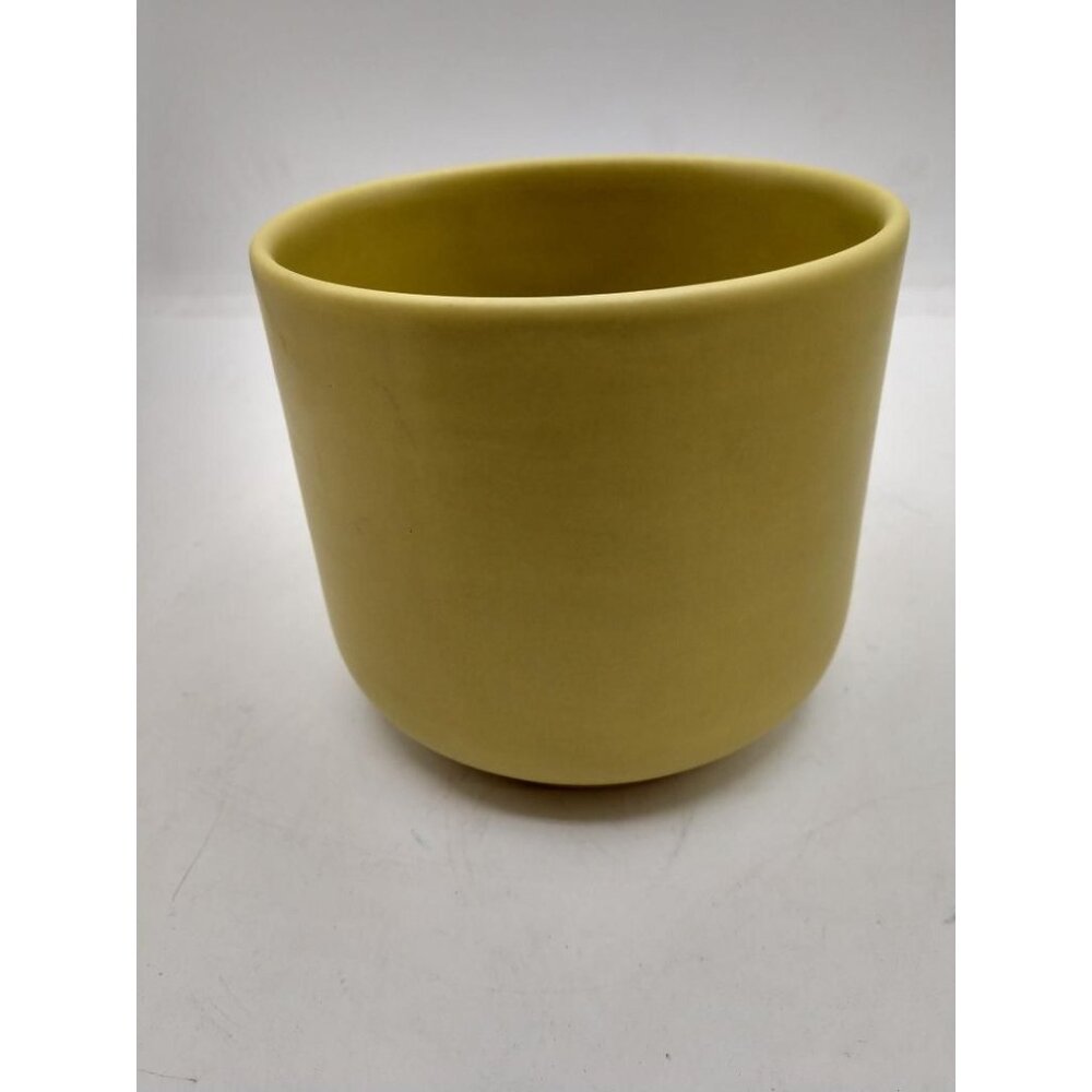 Vintage Yellow Ernestine Glazed Ceramic Planter Pot F199 Mid-Century Modern Styl